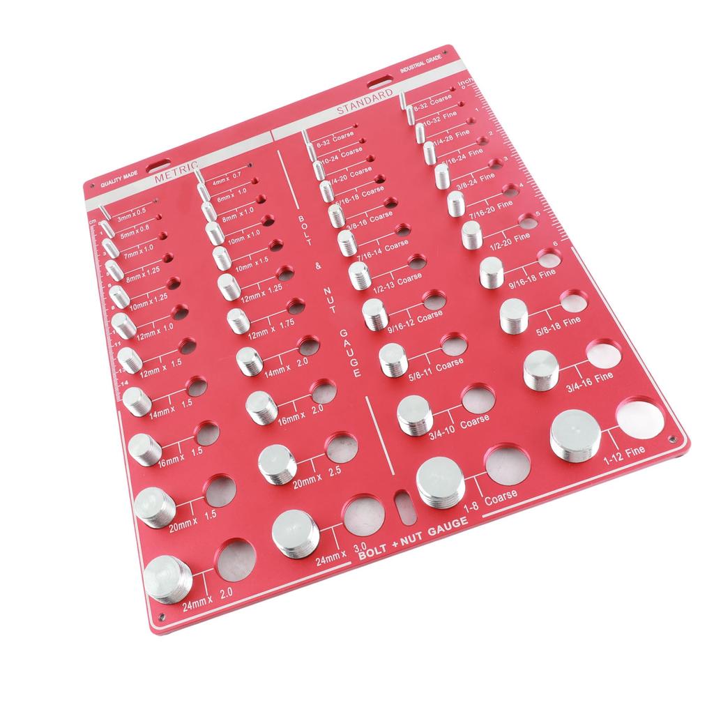 Mutter Schraube Gewindeprüfer Zoll Metrisch 44 Größen Lehre Identifikator Prüfer Standard Lineal