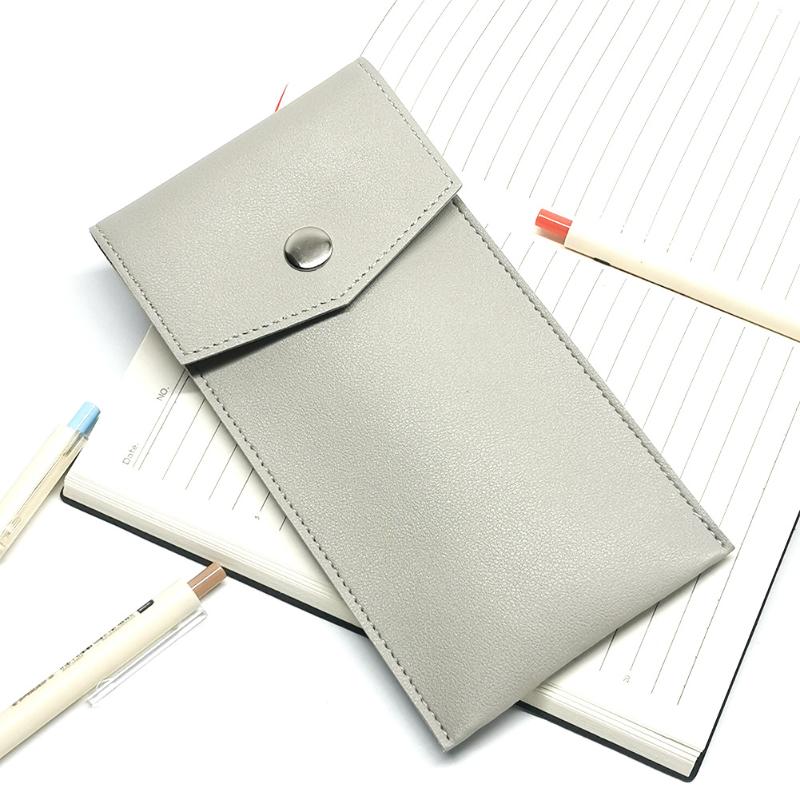 Pu Leather Pencil Case Storage Bag Student Glasses Portable Stationery Bag Large-Capacity Business Office Pen Storage Bag