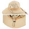 Chapeau seau Tissu respirant Maille Patchwork Séchage rapide Chapeau de pêcheur Large bord Cordon coupe-vent Protection solaire UPF Pliable Chapeau de soleil d'extérieur