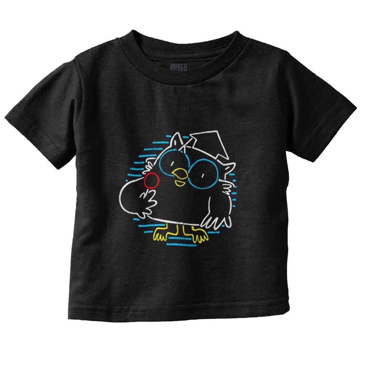 Retro Tootsie Pop Mr. Owl Neon Sign Outline Toddler Boy Girl Youth T Shirt Tee XS