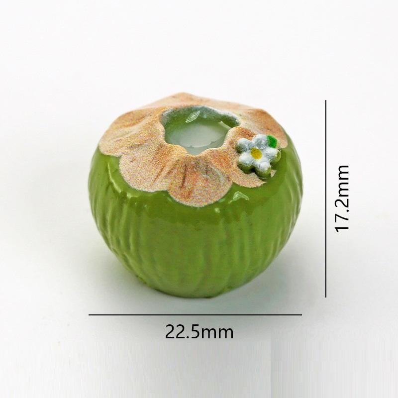 Mini Resin 3D Simulated Coconut Juice Decor 6Pcs Green Brown Accessories for DIY Handmade Gift Jewelry Making Craft