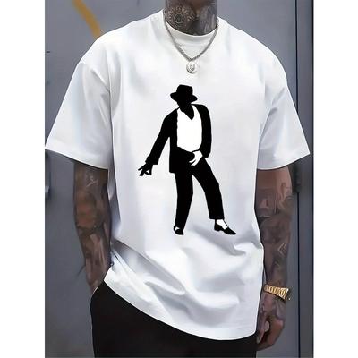 Men'S Graphic T-Shirt -  Breathable Streetwear Tee With  Print, Machine Washable, Plus Size Short Sleeve Round Neck Casual Shirt , Soft Fabric Top