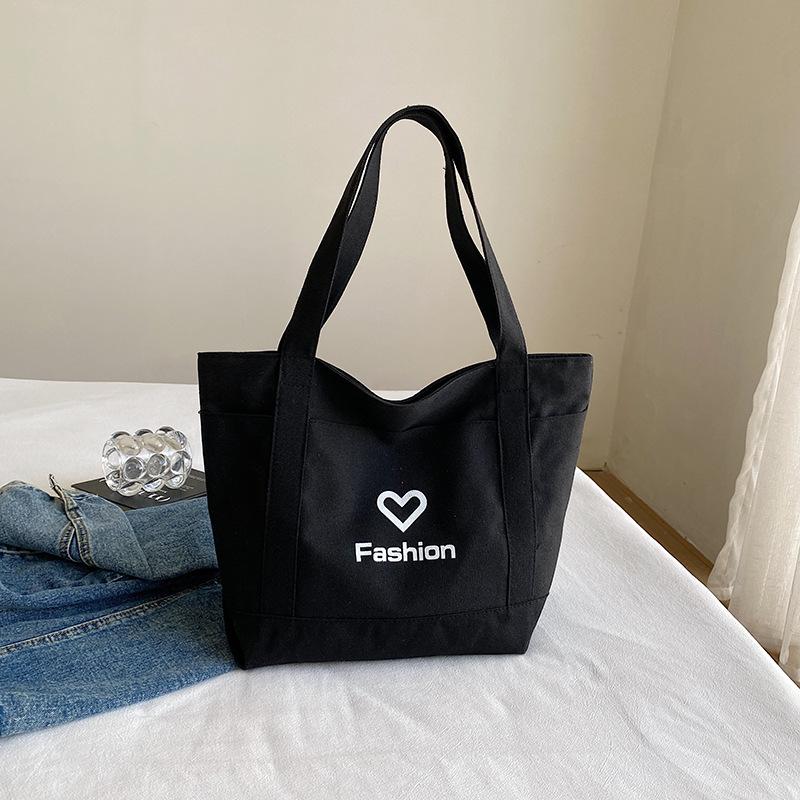 

2024 новая большая вместительная повседневная рабочая сумка-тоут для поездок на работу, простая наплечная сумка, сумка для занятий для студенток чёрный