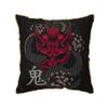 Japanese Art Oni Mask Snake Print Velvet Throw Pillow Cover X Inches Soft Cozy Pillow Case for Sofa Couch Bed Car Decor