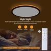 12" Dimmable LED Ceiling Light with Remote Control, 24 W 3-Color Ceiling Light with Dim Night Light 1800k Warm, Round Flush LED Ceiling Lights (Black)