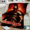 1PC Custom Name "Gladiator's Dawn" Outdooor Flannel Blankets Throw Blanket All-Season Throw Gift Bedspread for Couch, Bed, Camping Holiday Birthday Gi