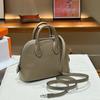 2026 new leather women's bag first layer cowhide method sheep pattern mini shell bag bowling ball portable oblique span women's bag