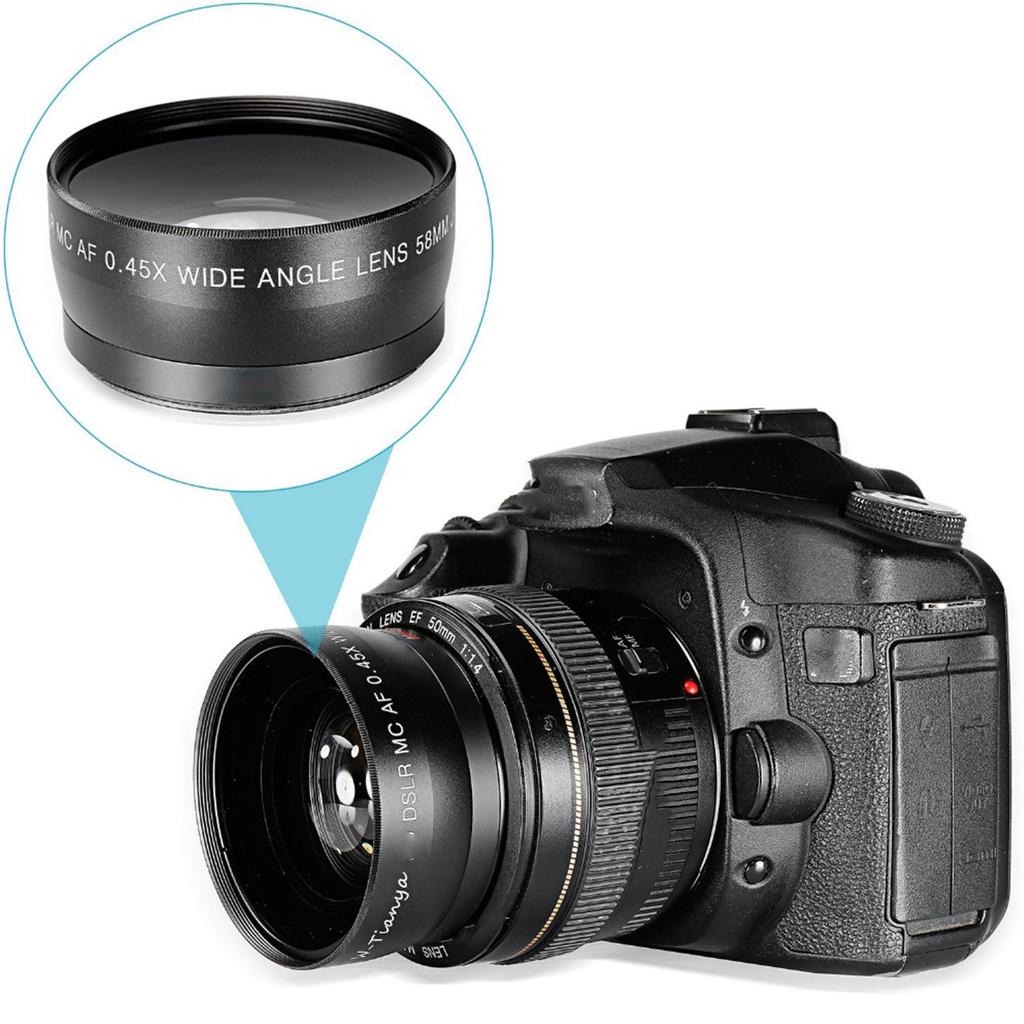 58MM Wide Angle Lens with Macro 0.45x for Insects for Butterfly Flowers Shooting