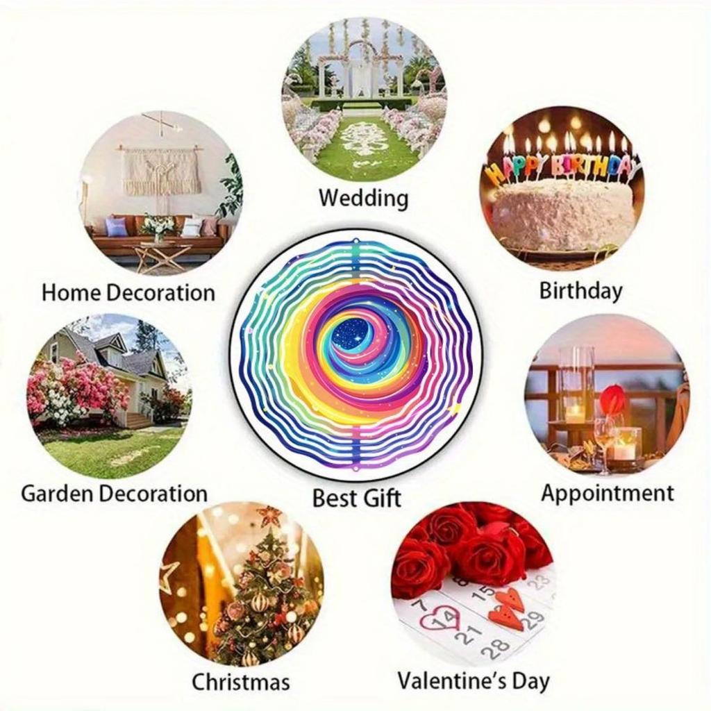 Živý 3D barevný spirálový větrník kinetické kovové umění pro venkovní zahradu dvůr terasu dekor jedinečný tančící nápad na dárek