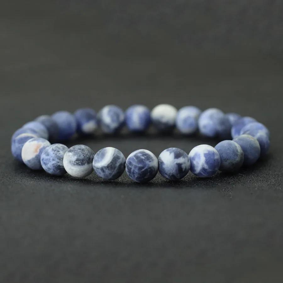 Genuine Natural Stone Bracelet Men 8mm Frosted Beaded Braslet Minimalist Gemstone Braclet Hand Accessories For Hombre Pulseria
