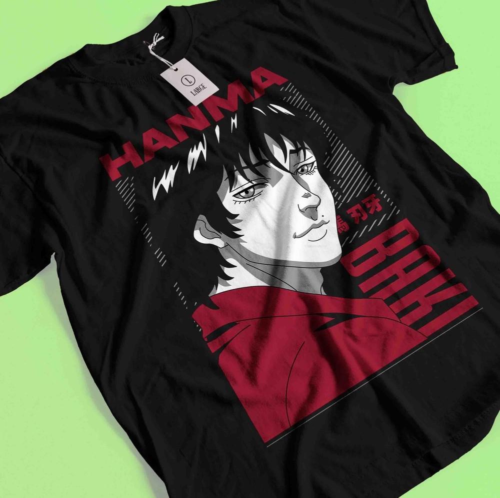 

Футболка Baki The Grappler Футболка Baki Hanma Футболка Yujiro Боевая Jack Biscuit Унисекс Футболка XXXL