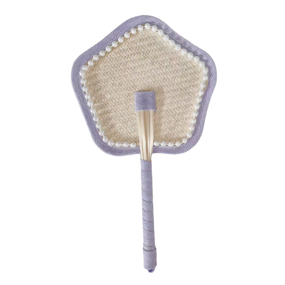 

Colorful Straw-Woven Fan Woven Texture Manual Fan Sweet Style Cattail Fan Outdoor Activities фиолетовый