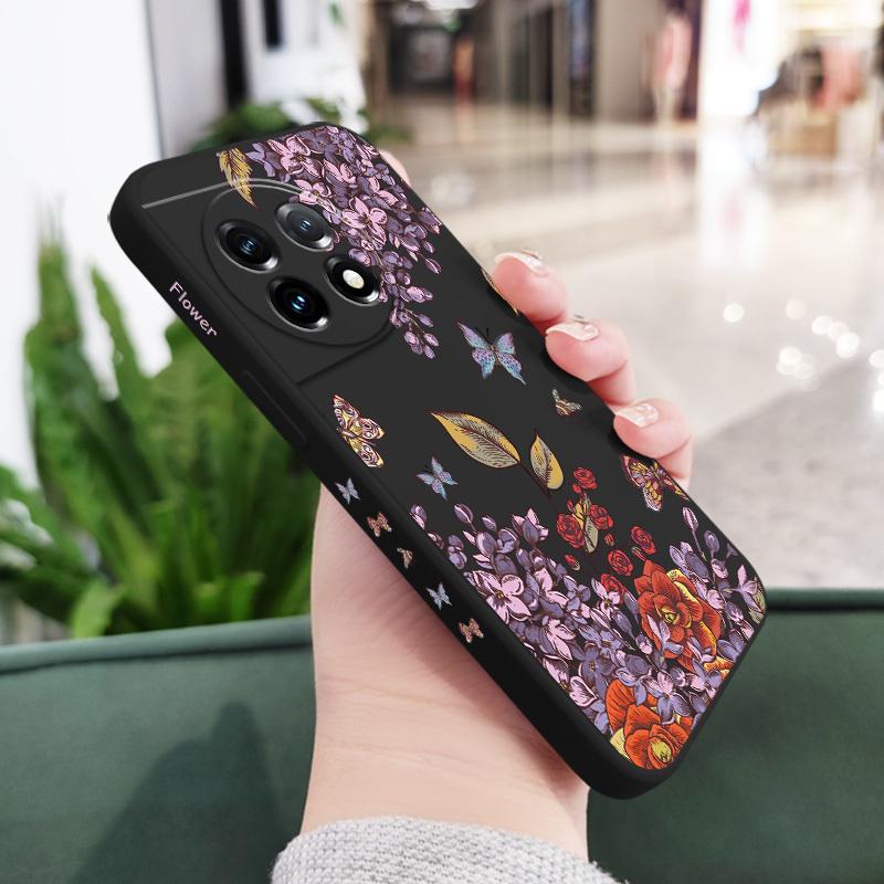 

Ностальгический Цветочный Чехол Для Телефона Для Oneplus 13 13R 12 12R 11 11R 10 10R 10T 9R 9RT 9 8T 8 7 7T Pro 5G Жидкий Силиконовый Чехол OnePlus 13R 5G
