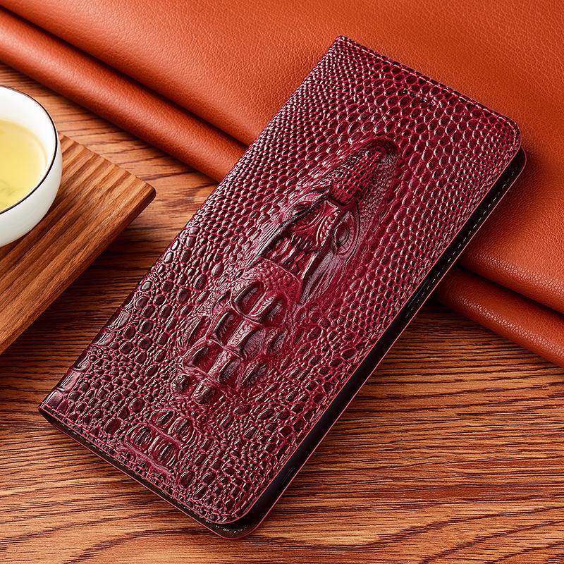 Genuine Leather Flip Cover for Samsung Galaxy S24/S23, Anti-fall Design.