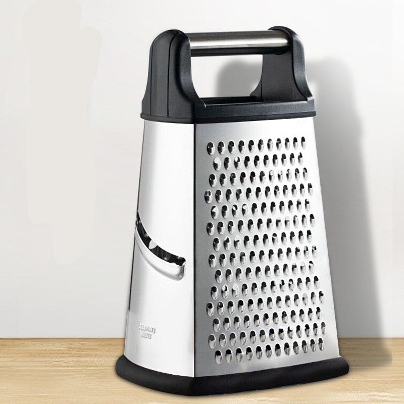 Stainless Steel Multi-Functional 4-Sided Grater and Peeler for Melons, Fruits, Ginger, Garlic, and Cheese