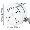 3 USB Ports Portable Extension Socket Round Design USB Charger Plug  International Travel