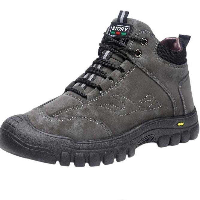 Cotton Shoes Men's Leather High-top Outdoor Velvet Thickened Snow Boots Labor Insurance Warm Shoes Sports Men's Shoes