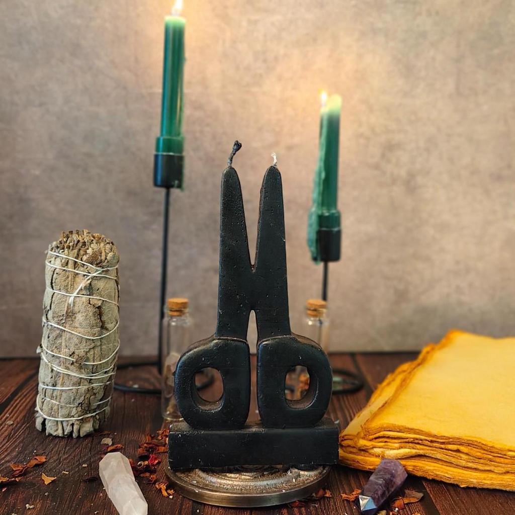 Scissor Candle Hecate Jyotish Mystic Mall Decorative Soy Blend Wax Candle