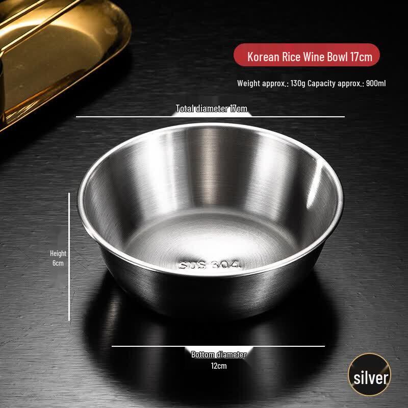 Golden Korean Stainless Steel Bowl with Handle