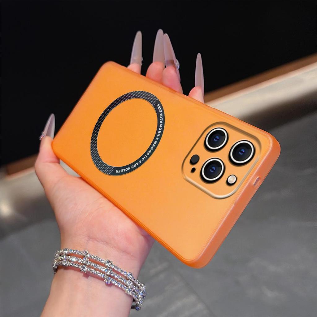 Magnetic Semi‑Transparent Matte Phone Case for iPhone 12 ProMax,11 Pro Soft TPU Shockproof Cover