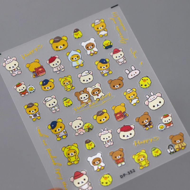 

Qiji Cartoon Relaxed Bear Three-Dimensional Relief Nail Sticker Waterproof Nail Sticker Decorative Jewelry Dp352 353 DP352