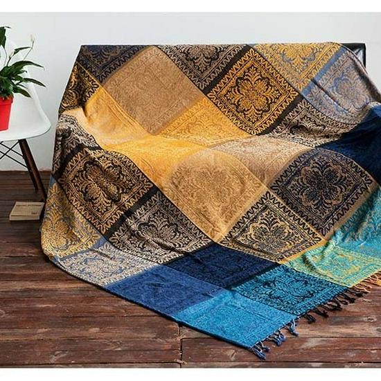 Coperta Plaid in Tessuto Cinigliato Stile Sud-Est Asiatico per Divano