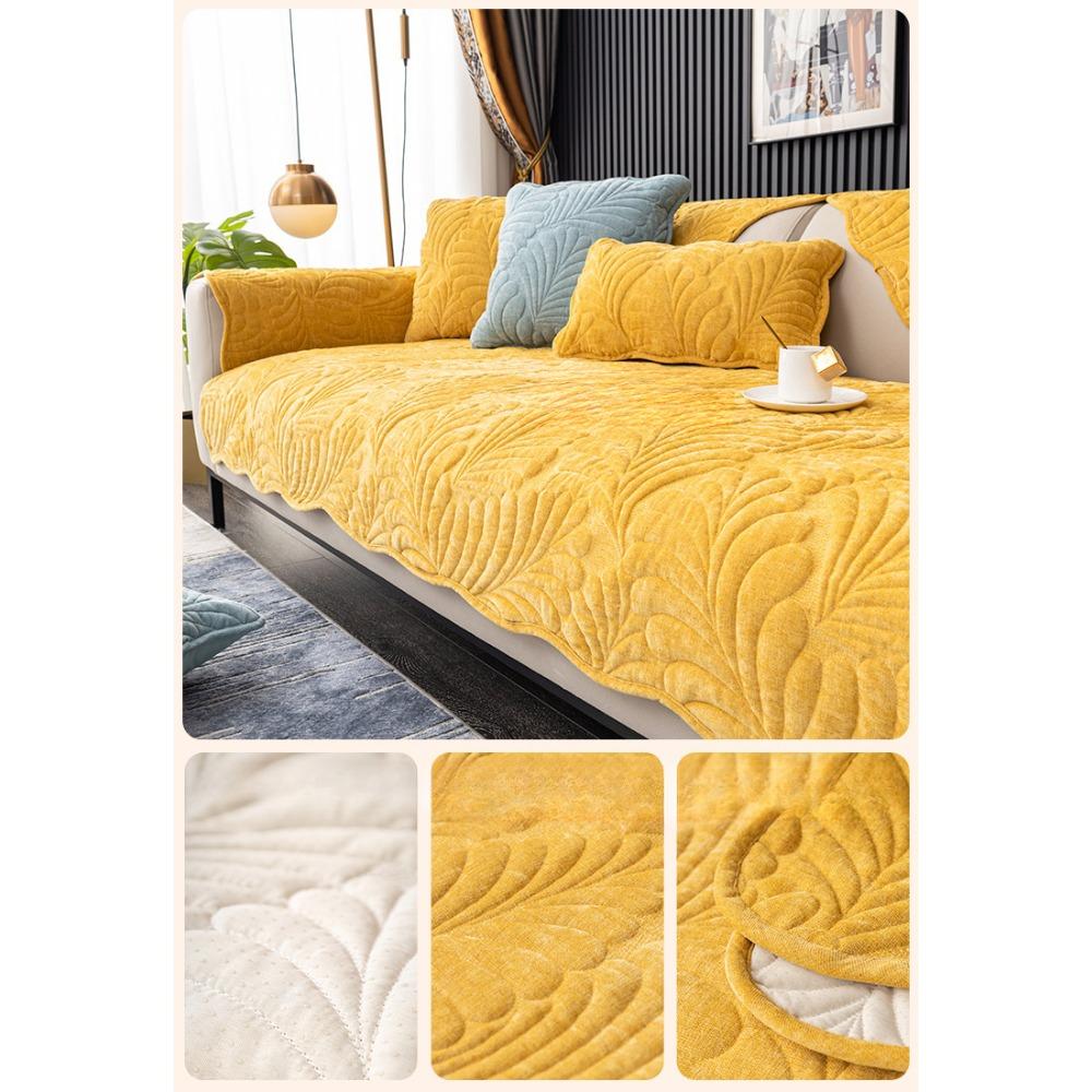 Chenille Sofa Cushion Four Seasons Universal Sofa Cover Cover Japanese Banana Leaf Leather Seat Cushion Light Luxury Cover Cloth