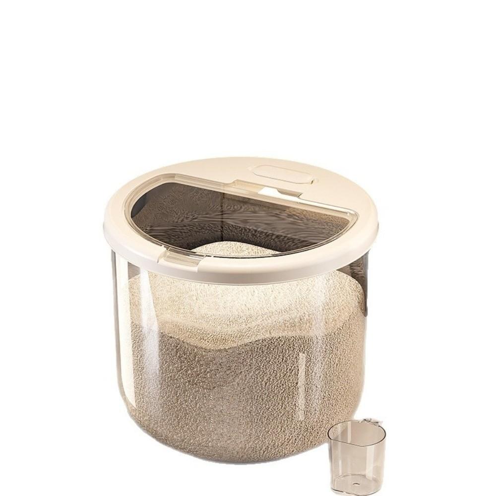 Round Shape Rice Sealed Box Insect-proof Dry Food Dispenser New Rice Storage Container Kitchen Use