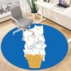 1pc Ice Cream Cone Cat Office Round Area Rug,  Mat Suitable ForOffice, Under Office Chairs Bedroom Living Room Home Decor, Room Deco