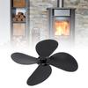 4 Blades Fireplace Fan Blade Stove Fan Blades Replacement Parts Home Stove AccessoriesBlack