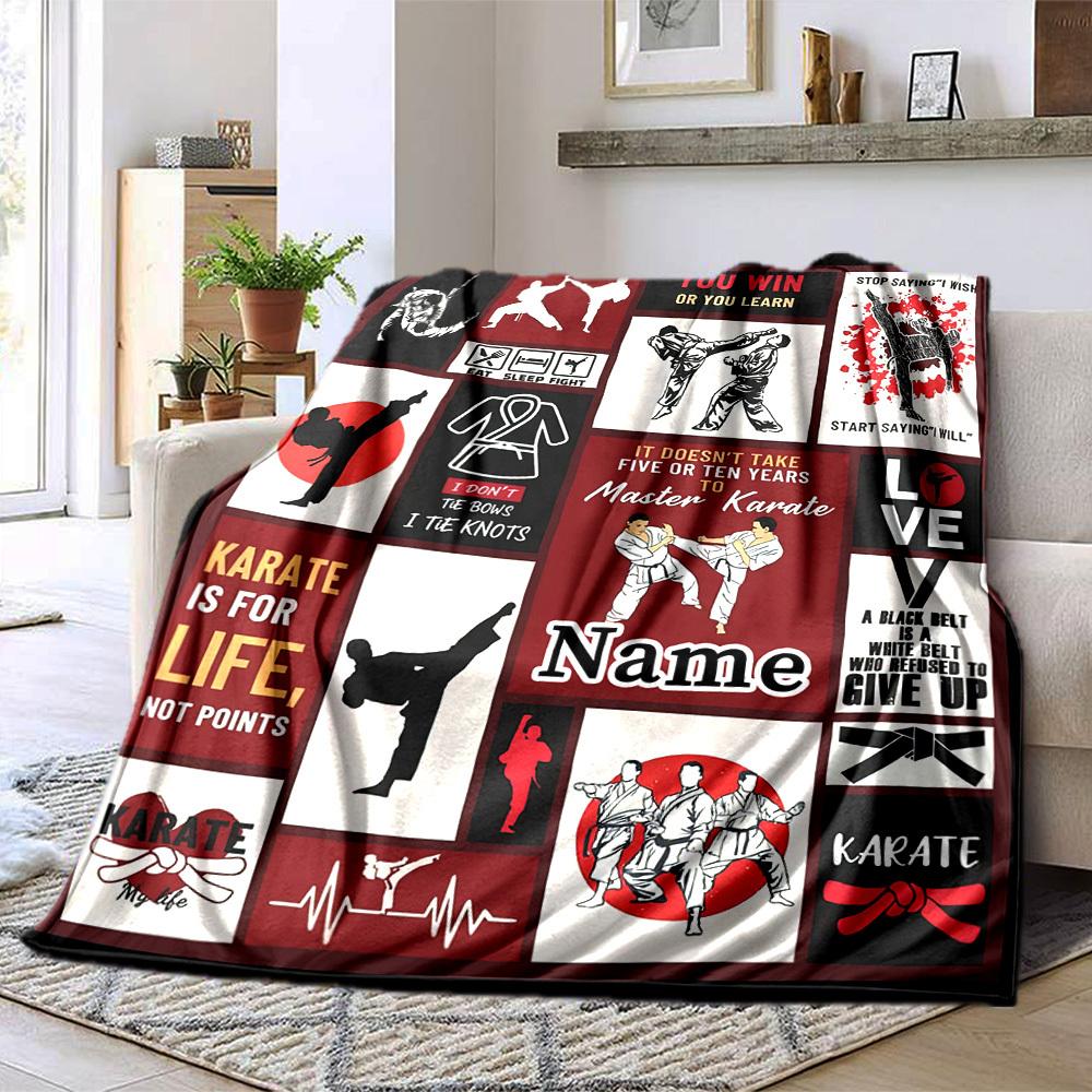 Karate Life Not Points Home Customize Your Name Blankets Comfortable Soft Lightweight Allseason Multipurpose Blanket For Picnics Sofas Offices Beds