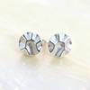 New Creative Pleated Disc 925 Sterling Silver Jewelry Personality Geometric Earrings  TYB620