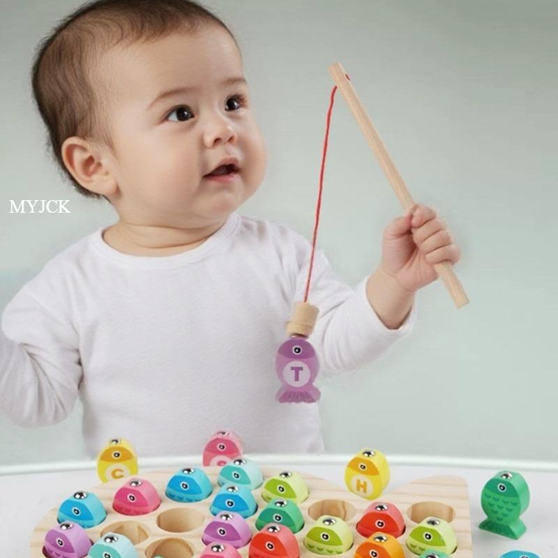 Toys Toys Wooden Fishing Game Toy Gifts Early Education Alphabet Numeric Cognitive Interactive Games for Gifts Kids Children