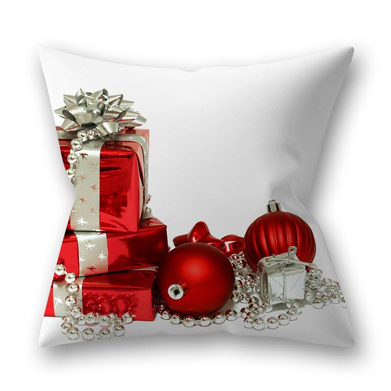 Christmas Cushion 45x45 Pillowcase Polyester Snowflakes Tree Printed Sofa Cushions Decorative Pillow 18x18 Home Decor