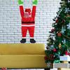 Large Christmas Santa Claus Ornaments Cute Climbing Santa Hanging Decoration for Outside Roof Window Wall Decor