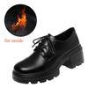6cm Vintage British Style Thick Bottom Chunky Platform Shoes Oxfords 2025 Spring Black Casual Shoes Soft Leather for Office Mom