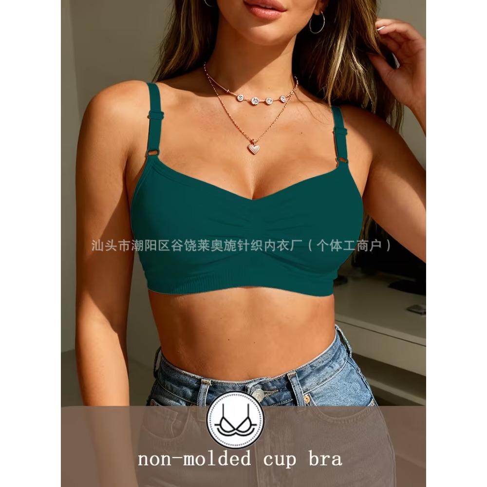 Reggiseno da Donna Sottile a Strato Singolo per Primavera Estate, Lingerie Senza Ferretto Traspirante e Confortevole