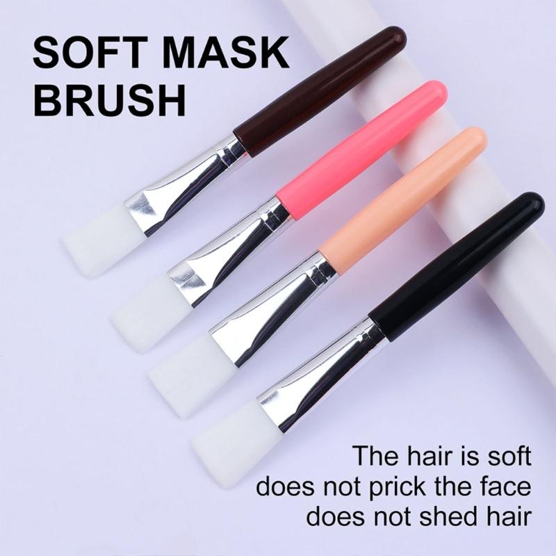 4PCS Travel Friendly Makeup Brushes Soft Synthetic Fibers Professional Cosmetic Tools Compactly Mask Applicators