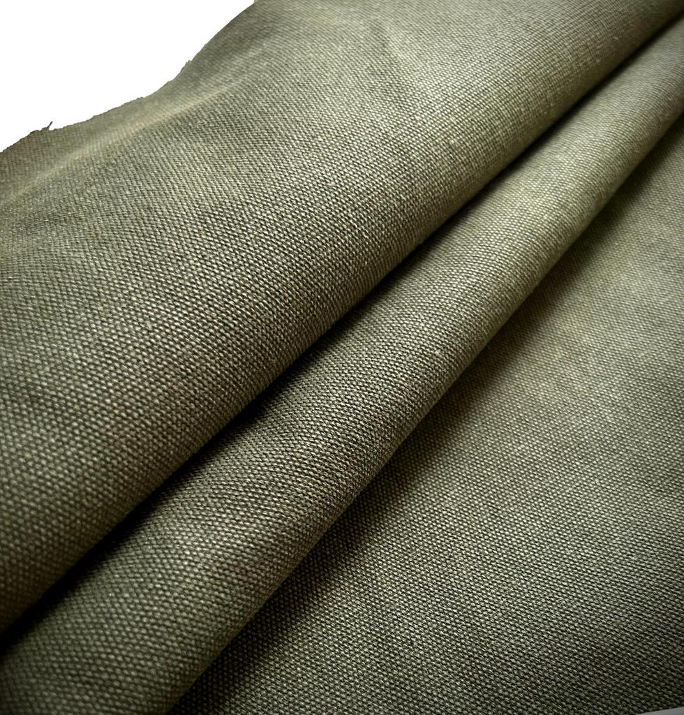 Washed Water Solid Canvas Handmade Canvas, Washable, Colorfast, Thick, Fabric, Cotton, Crafts, (Military, 5m)