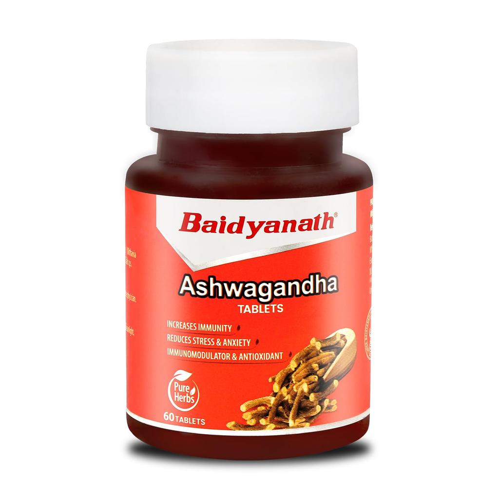 Baidyanath Ashwagandha Tablets 60  for Daily Wellness Stress Relief and Energy Boost