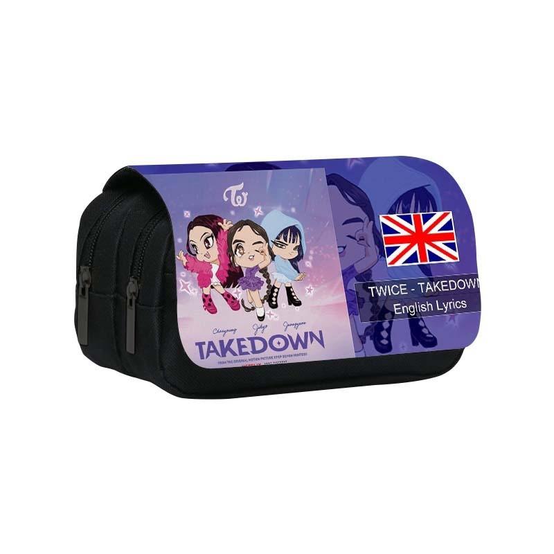 

Kpop Demon Hunters Pattern Student Pencil Case With Double Layer Polyester Storage Bag For School And Office Use Style37