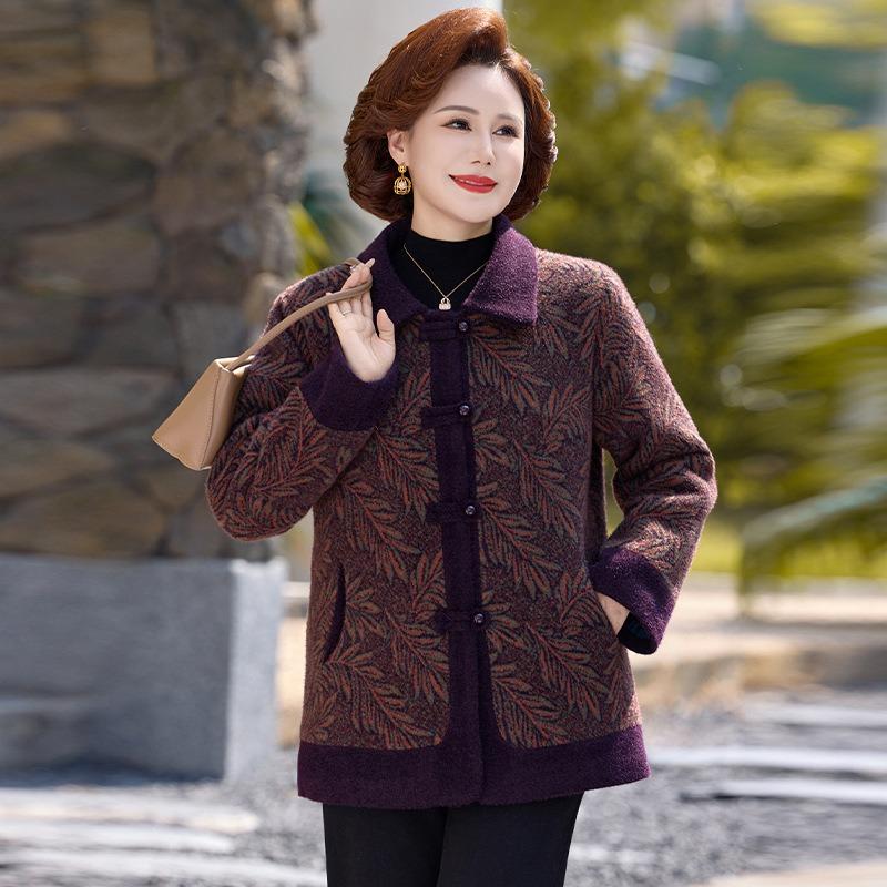 

Mom winter clothes new mink in the old man coat the elderly top velvet grandma old lady thickened clothes 5XL [recommended 150-80kg]