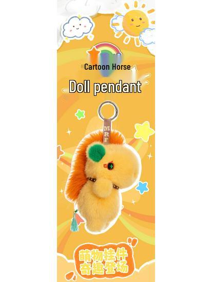 Zodiac Year Horse Plush Pendant Keychain - Cross-Border Pony Doll Mascot.