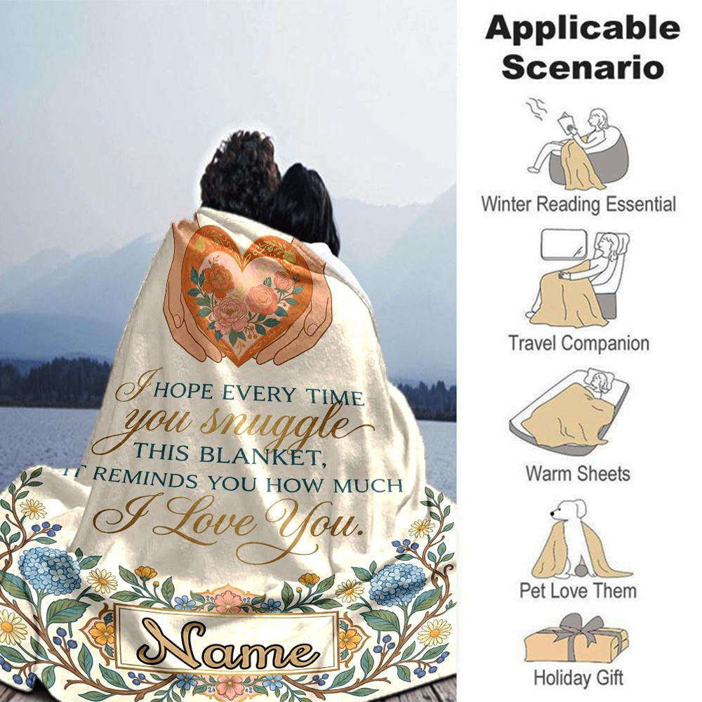 Love Reminds Every Snuggle Customize Your Name Blanket Soft Warm Cozy Versatile For Sofa Couch Office Bed Picnics Ideal For All Seasons Warmthful