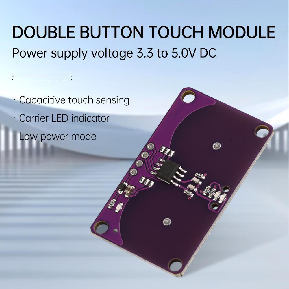 

DC 3.3~5.0V Dual Button Touch Module Onboard CT8224 Capacitive Touch Sensing IC Proximity Sensor Module Carrier LED Indicator