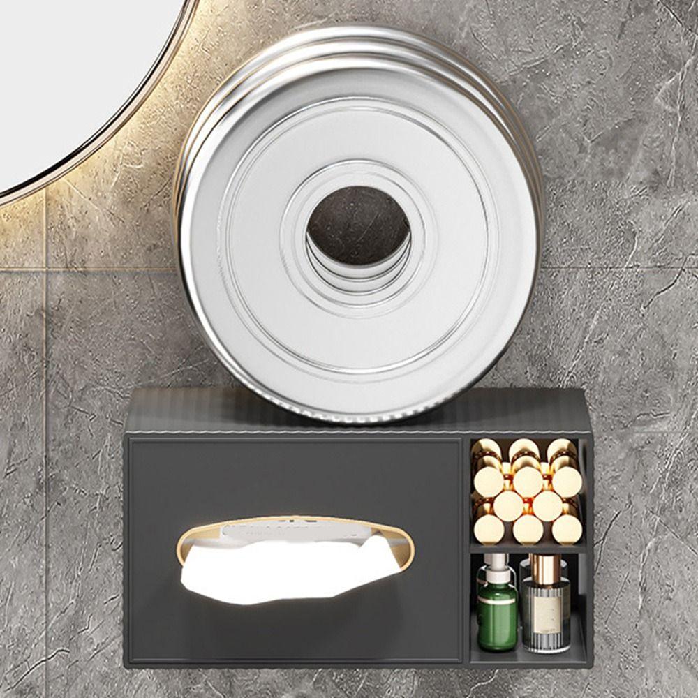 Punch-Free Wall Mounted Tissue Box Rectangular Paper Towel Box Sundries Storage Box  for Home