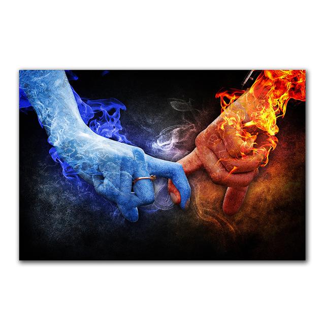Lover Canvas Painting Hand In Hand Wall Art Printing Bedroom Decoration Modern Paintings Art On Canvas