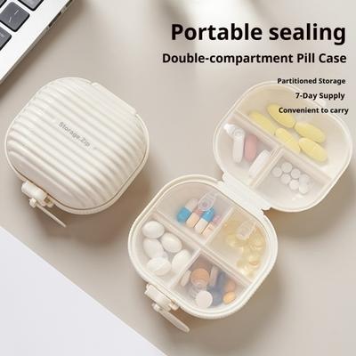 7 Grids Pill Organizer Box with Silicone Seal Portable Mini Medicine Storage for Travel And Daily Use Moisture Proof Weekly Pill Case And Jewelry