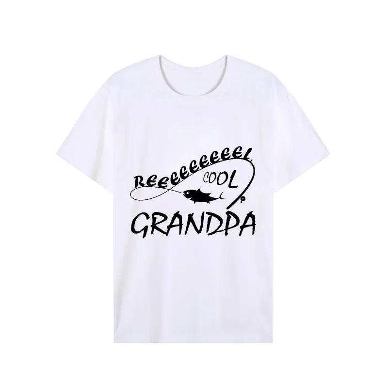 Men's Brand T-shirts Fishing Grandpa Print Shirt Funny Short Sleeve T Shirts Summer Tshirt Harajuku Streetwear T-Shirt for Men