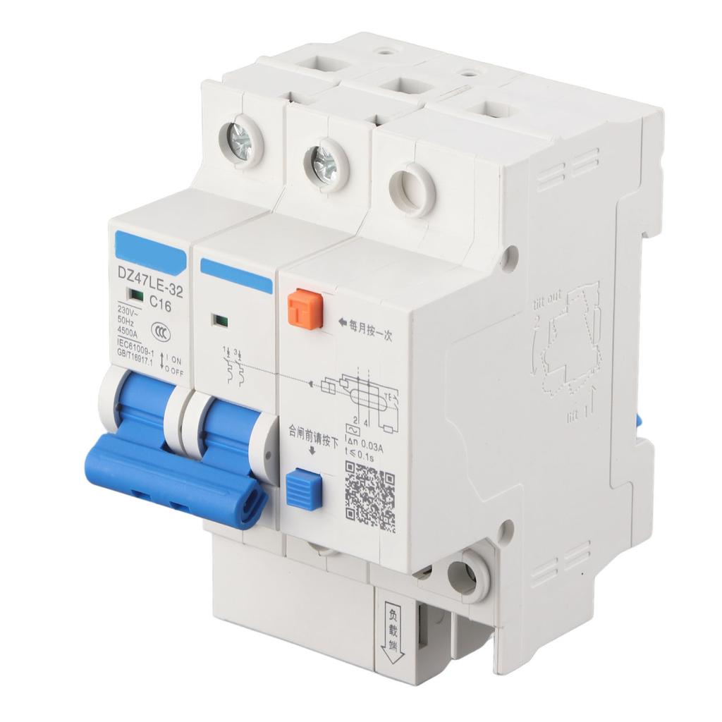 Leakage Protection DZ47LE 32 2P+2 C16 Residual Current Circuit Breaker 230V 16A